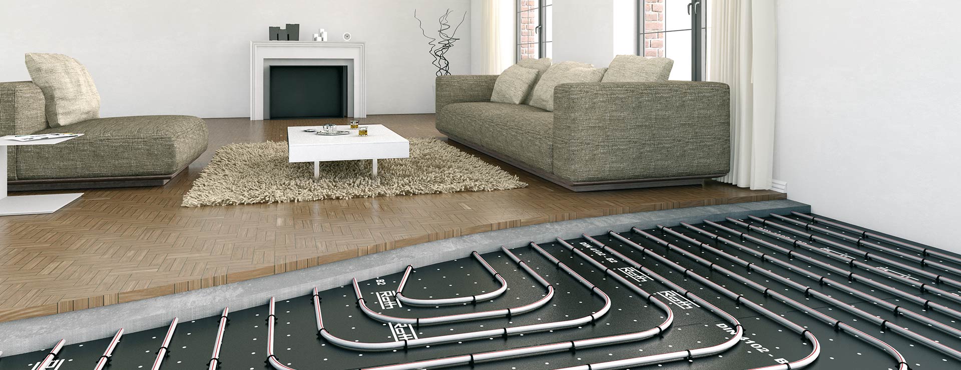 Wohnzimmer mit Fußbodenheizung – behagliche Wärme im Alltag